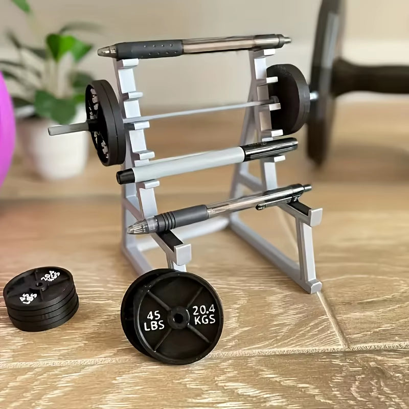 Barbell Pen Holder Gym Themed Desktop Pen Holder Office Stationery Storage Box Student Birthday Gift Desktop Decoration